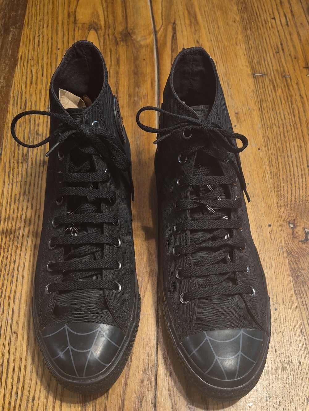 Converse Black High-Top Sneakers with Gray Web Toe Graphic
